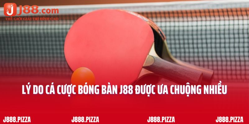 Lý do cá cược bóng bàn J88 được ưa chuộng nhiều